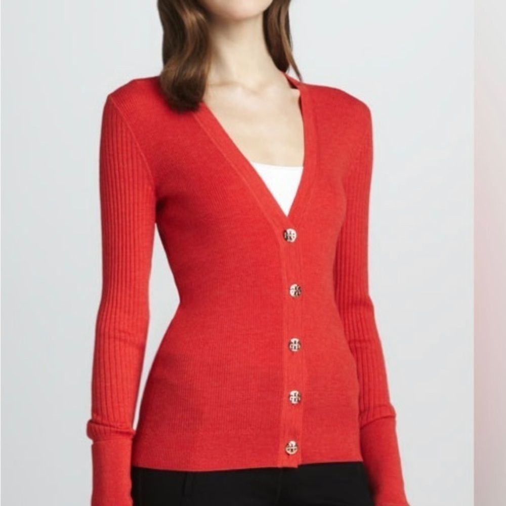 Tory Burch Red Cardigan Sweater